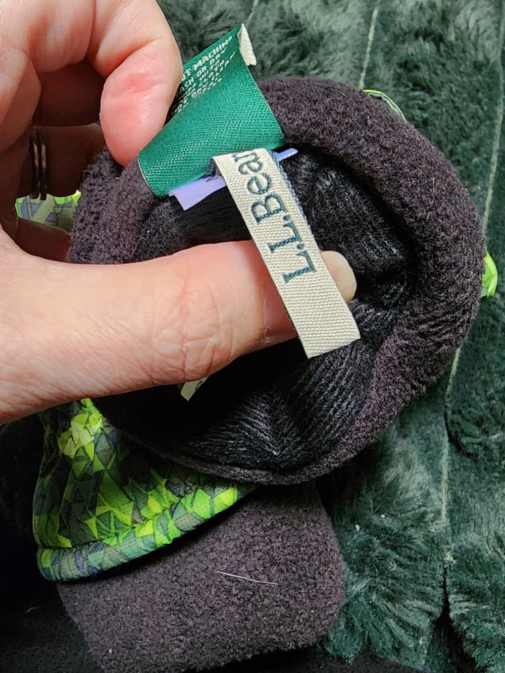 L.L. Bean Kids' Neon Green Geometric Insulated Gloves
